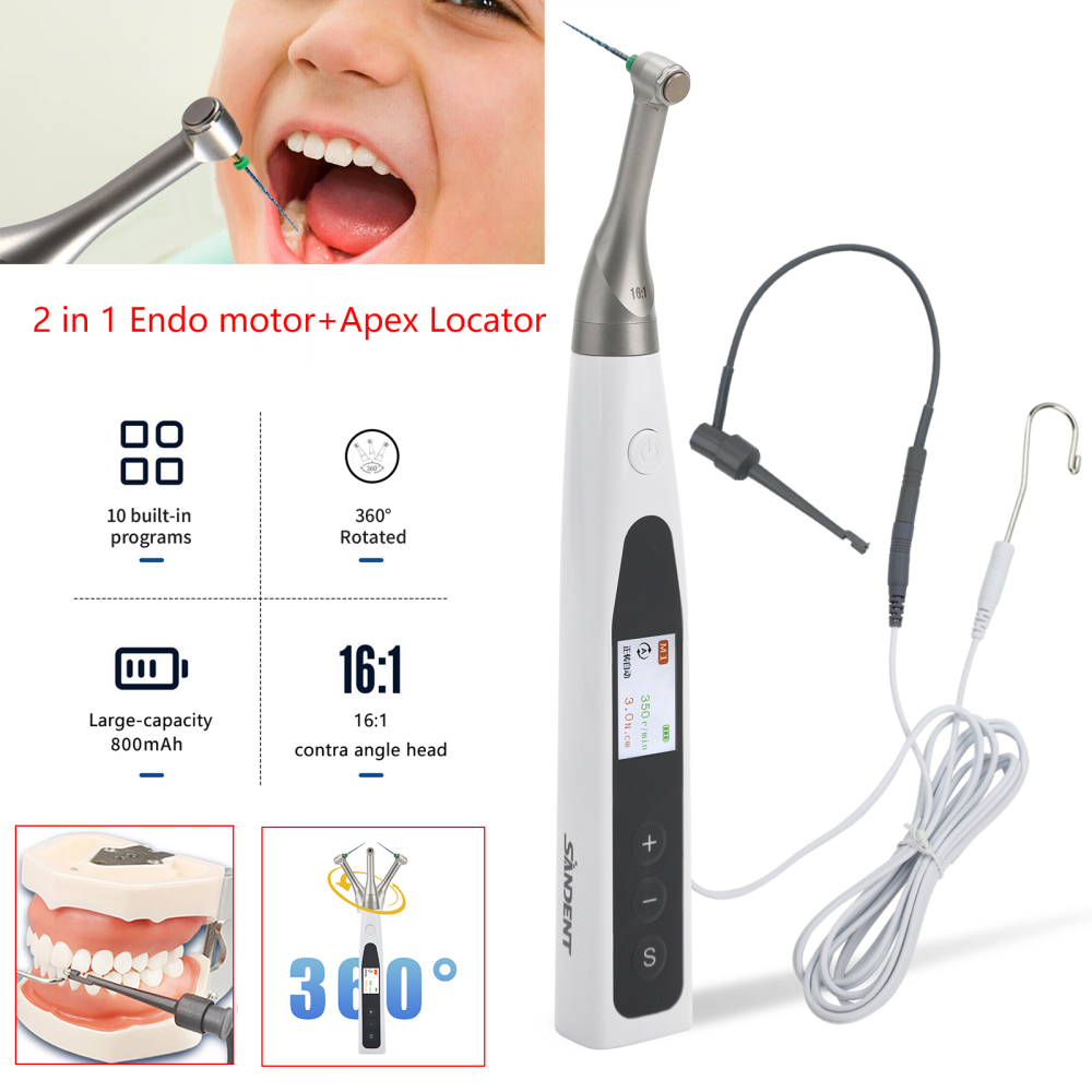 SANDENT 2 in 1 Dental Cordless Endodontics Endo Motor w/ Apex Locator