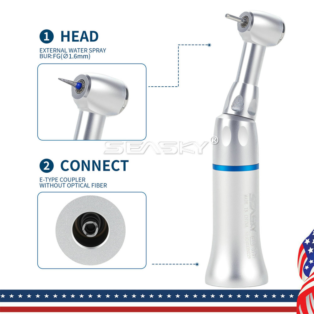Dental Push Button Contra Angle Slow Low Speed Handpiece fit 1.6mm FG burs PAG
