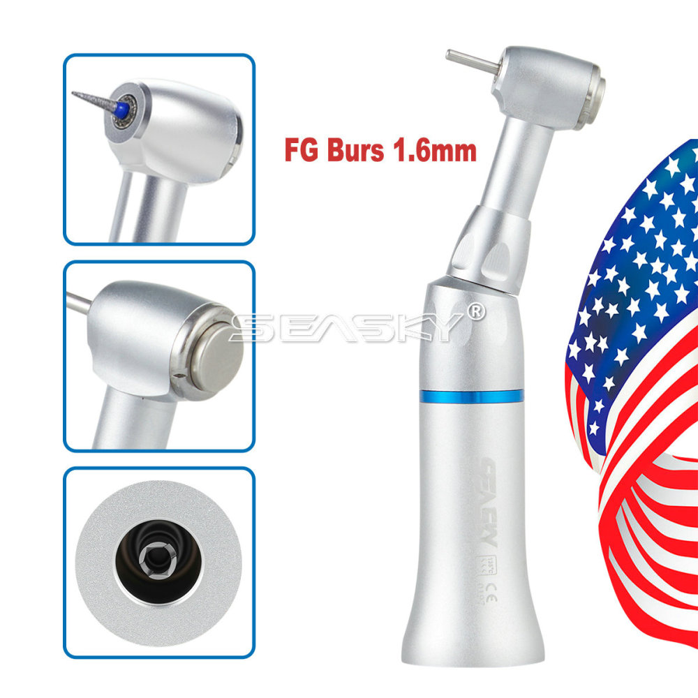 Dental Push Button Contra Angle Slow Low Speed Handpiece fit 1.6mm FG burs PAG