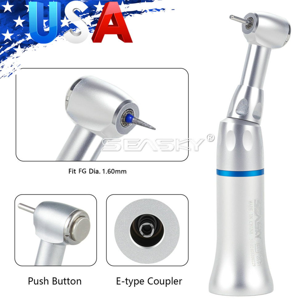 Dental Push Button Contra Angle Slow Low Speed Handpiece fit 1.6mm FG burs PAG
