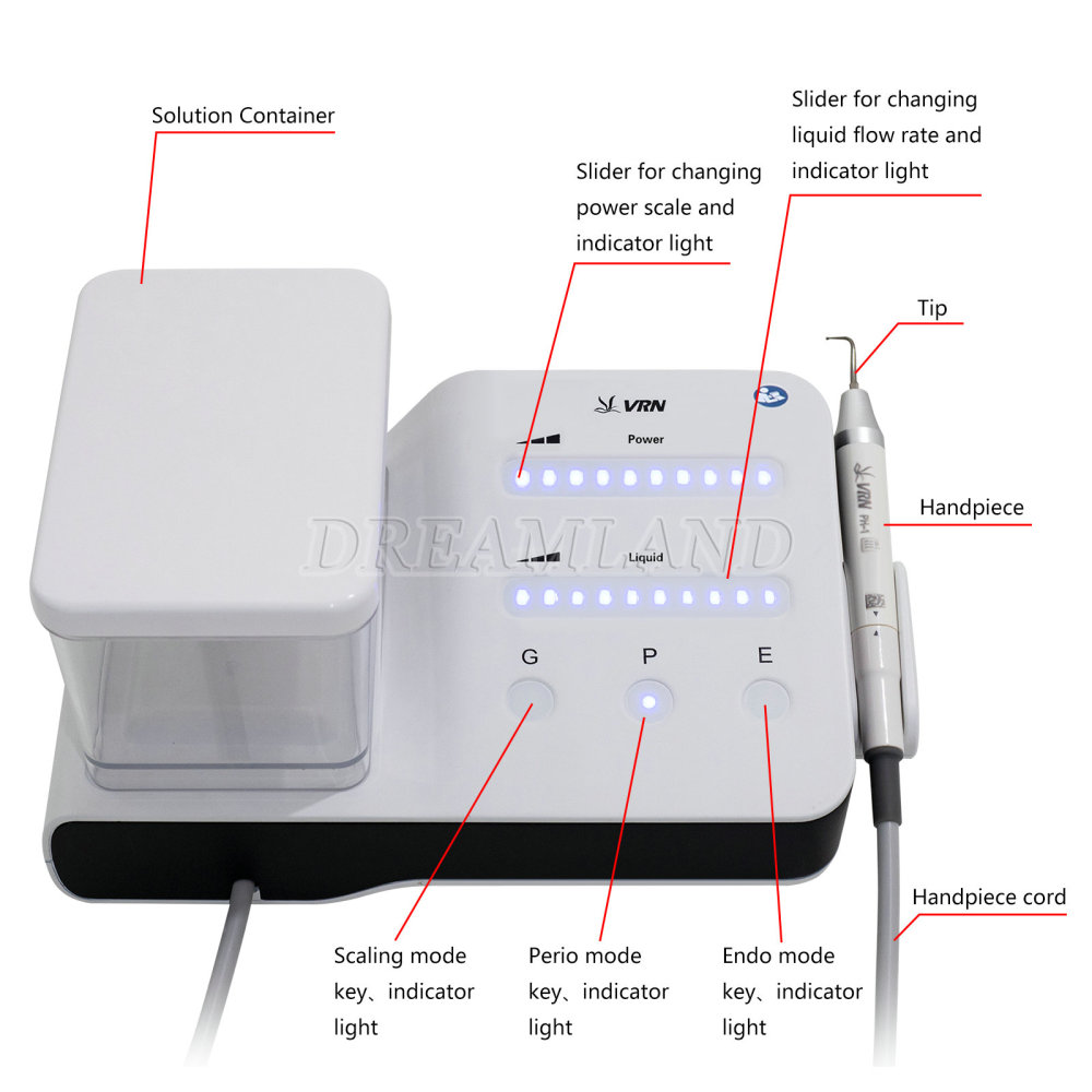 LED Dental Ultrasonic Piezo Scaler Handpiece Bottles Fit EMS Woodpecker DA-20