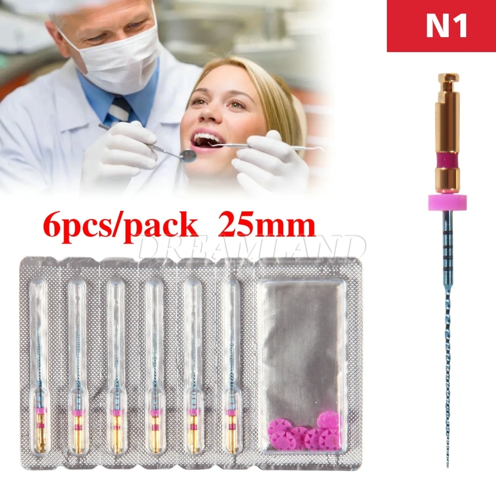 Dental Endo NITI Rotary Files Heat Activated Assorted 6 Files 21mm/25mm/31mm