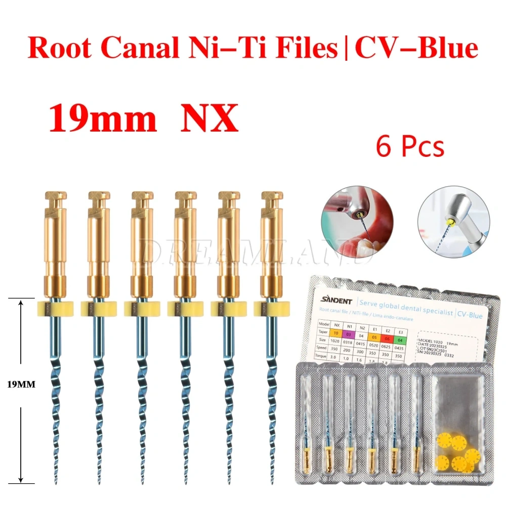 Dental Endo NITI Rotary Files Heat Activated Assorted 6 Files 21mm/25mm/31mm