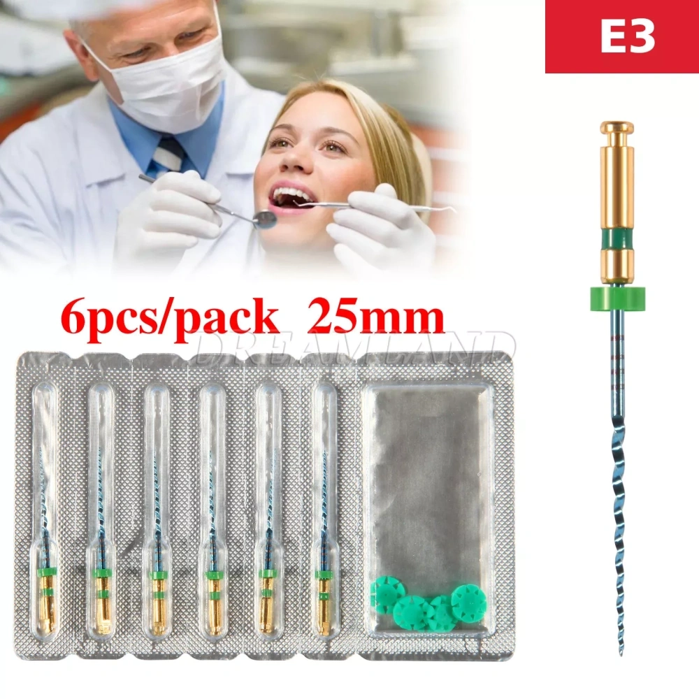 Dental Endo NITI Rotary Files Heat Activated Assorted 6 Files 21mm/25mm/31mm