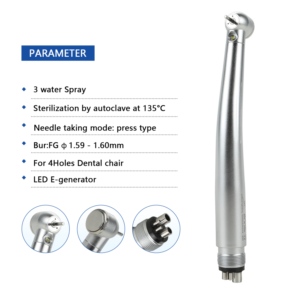 50pcs yabangbang Dental LED High Speed Handpiece E-Generator 4 hole
