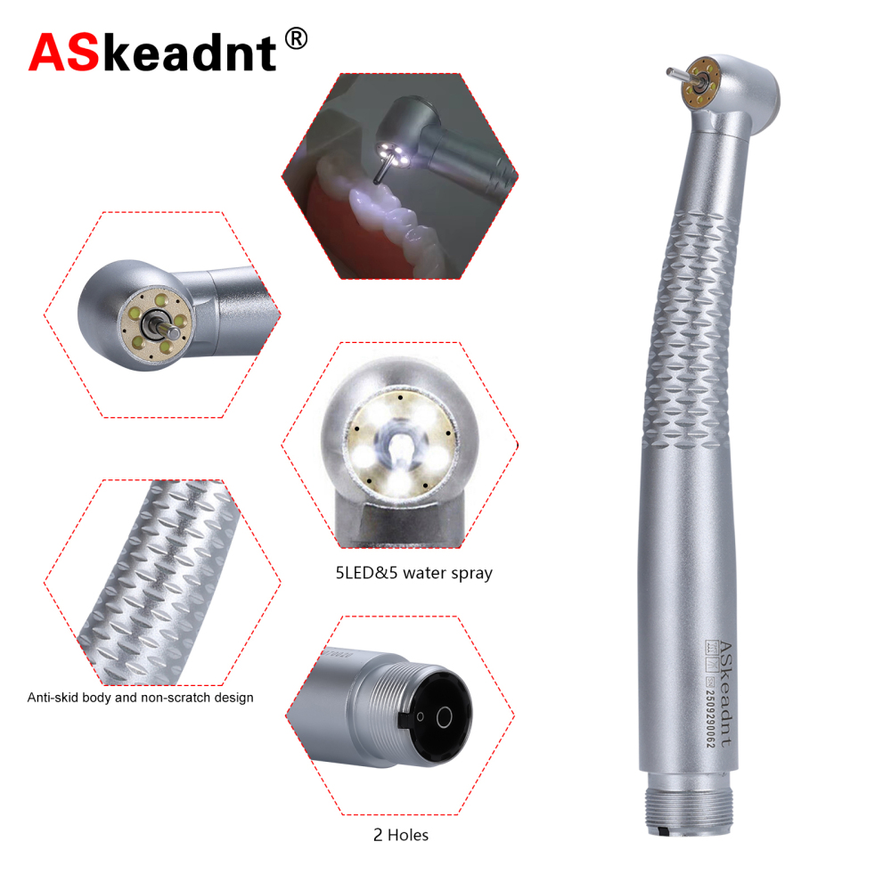 Dental Ring LED High Speed Handpiece E-Generator Shadowless 5 Spray 4 Hole/2Hole