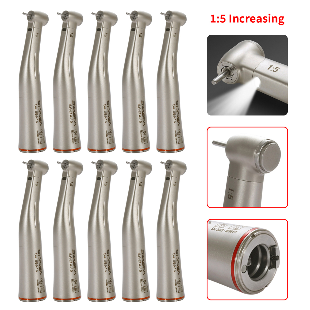 SKYSEA Dental LED/Non-LED Fiber Optic Contra Angle 1:5 Electric Handpiece fit NSK STYLE Internal/external