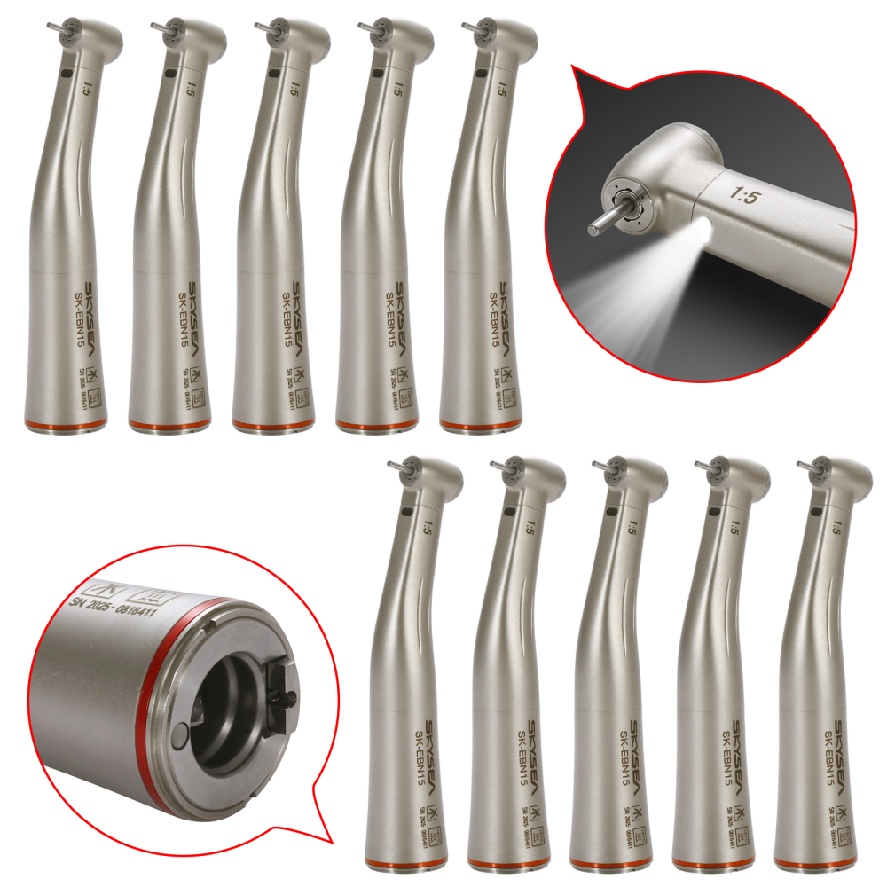 SKYSEA Dental LED/Non-LED Fiber Optic Contra Angle 1:5 Electric Handpiece fit NSK STYLE Internal/external