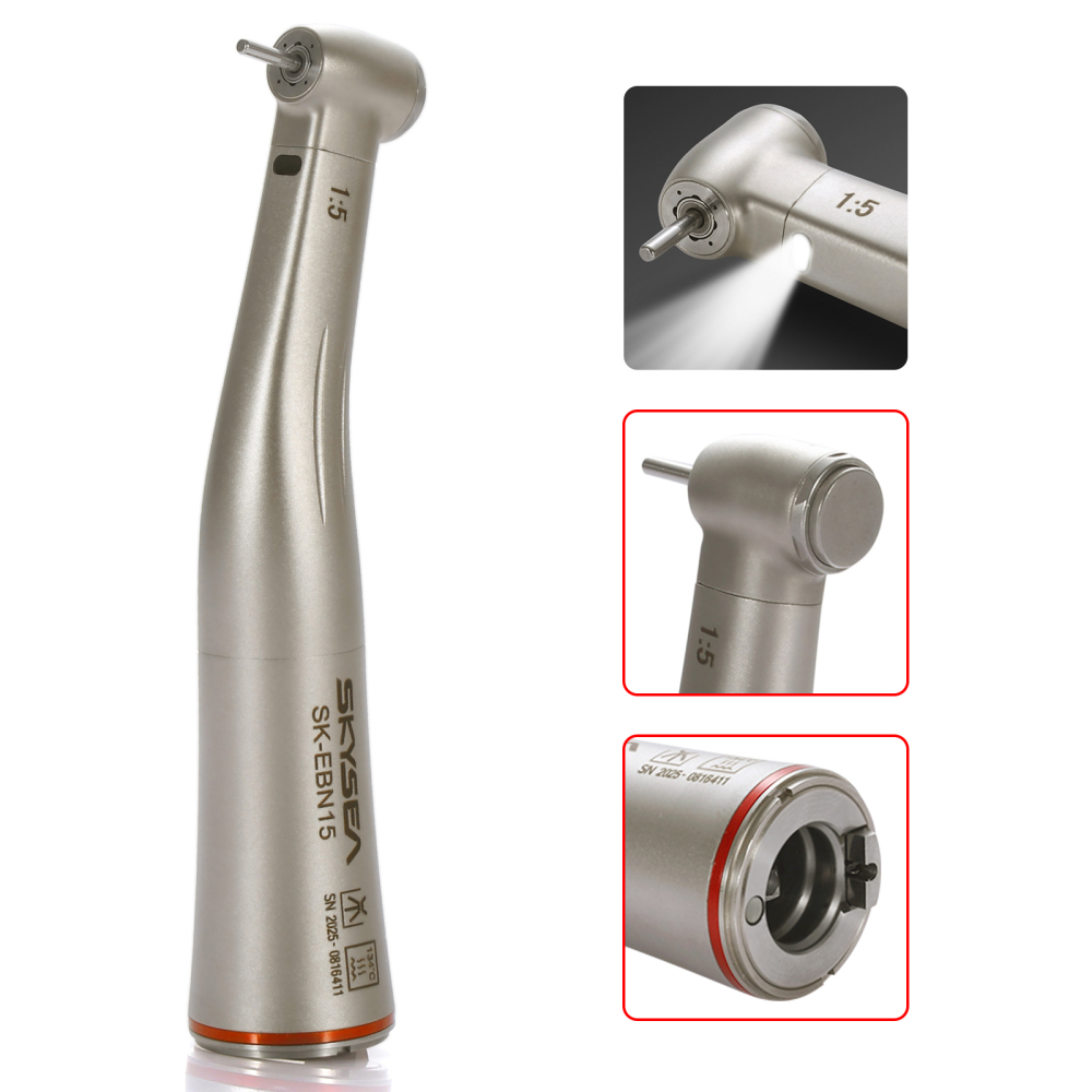 SKYSEA Dental LED/Non-LED Fiber Optic Contra Angle 1:5 Electric Handpiece fit NSK STYLE Internal/external