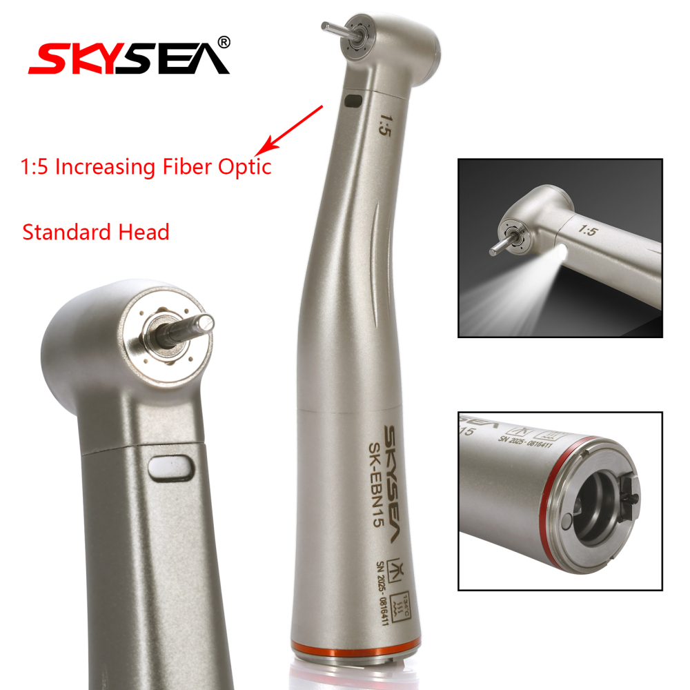 SKYSEA Dental LED/Non-LED Fiber Optic Contra Angle 1:5 Electric Handpiece fit NSK STYLE Internal/external
