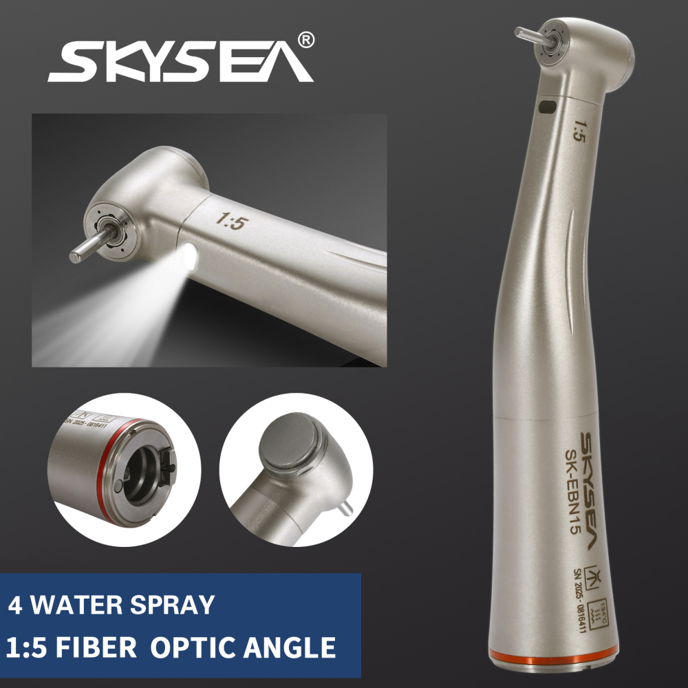SKYSEA Dental LED/Non-LED Fiber Optic Contra Angle 1:5 Electric Handpiece fit NSK STYLE Internal/external