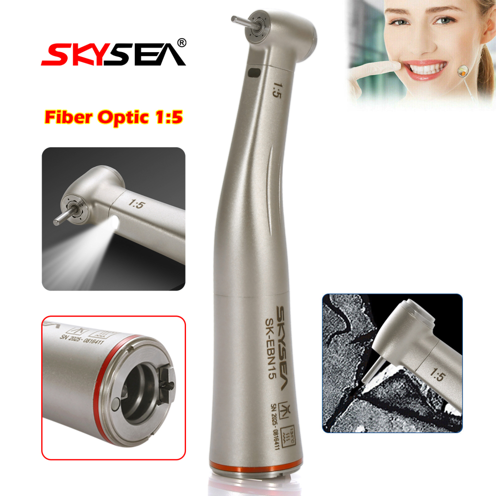SKYSEA Dental LED/Non-LED Fiber Optic Contra Angle 1:5 Electric Handpiece fit NSK STYLE Internal/external