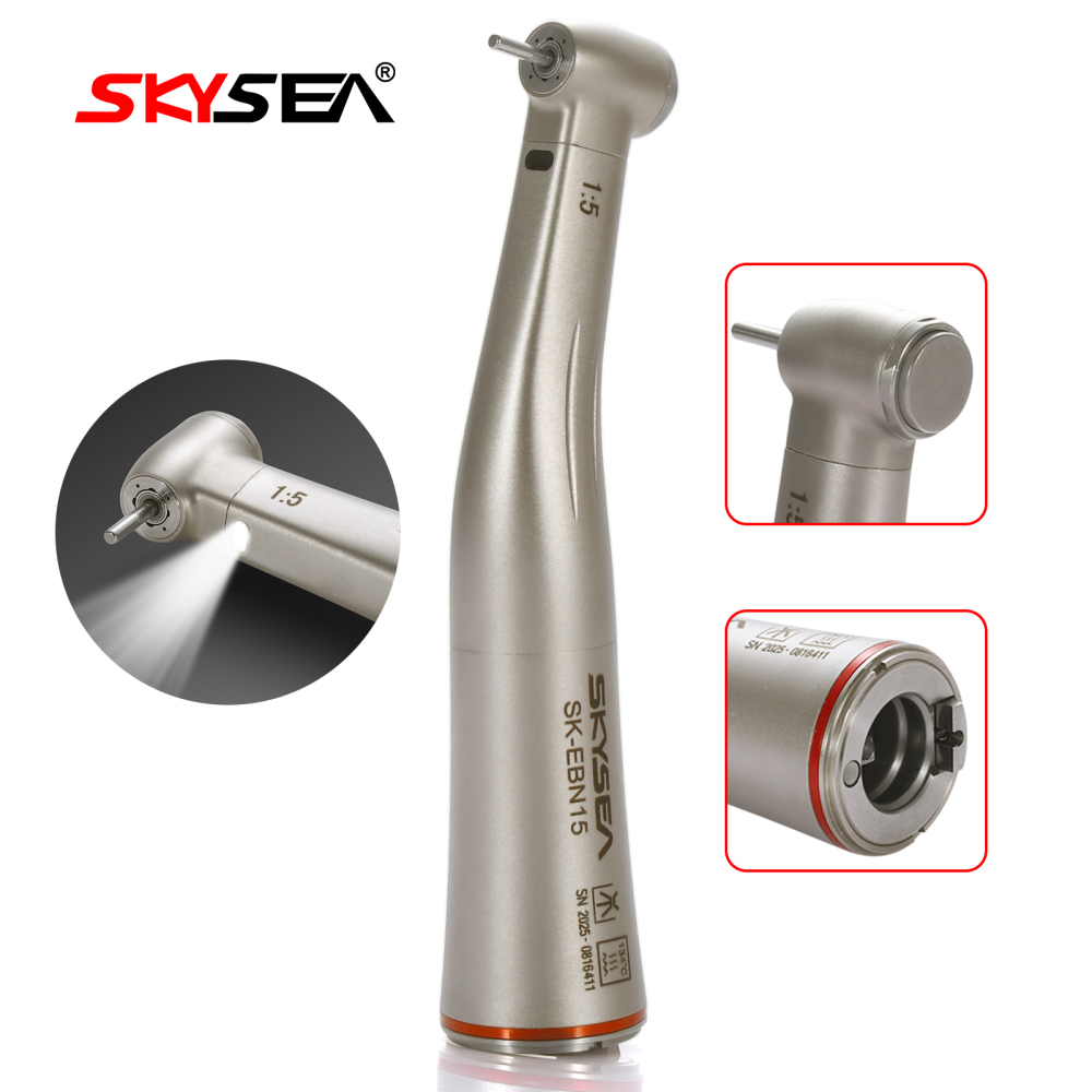 SKYSEA Dental LED/Non-LED Fiber Optic Contra Angle 1:5 Electric Handpiece fit NSK STYLE Internal/external
