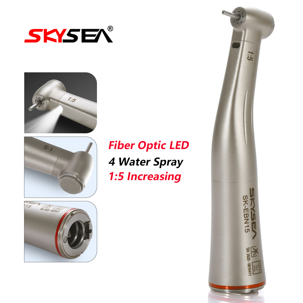 SKYSEA Dental LED/Non-LED Fiber Optic Contra Angle 1:5 Electric Handpiece fit NSK STYLE Internal/external