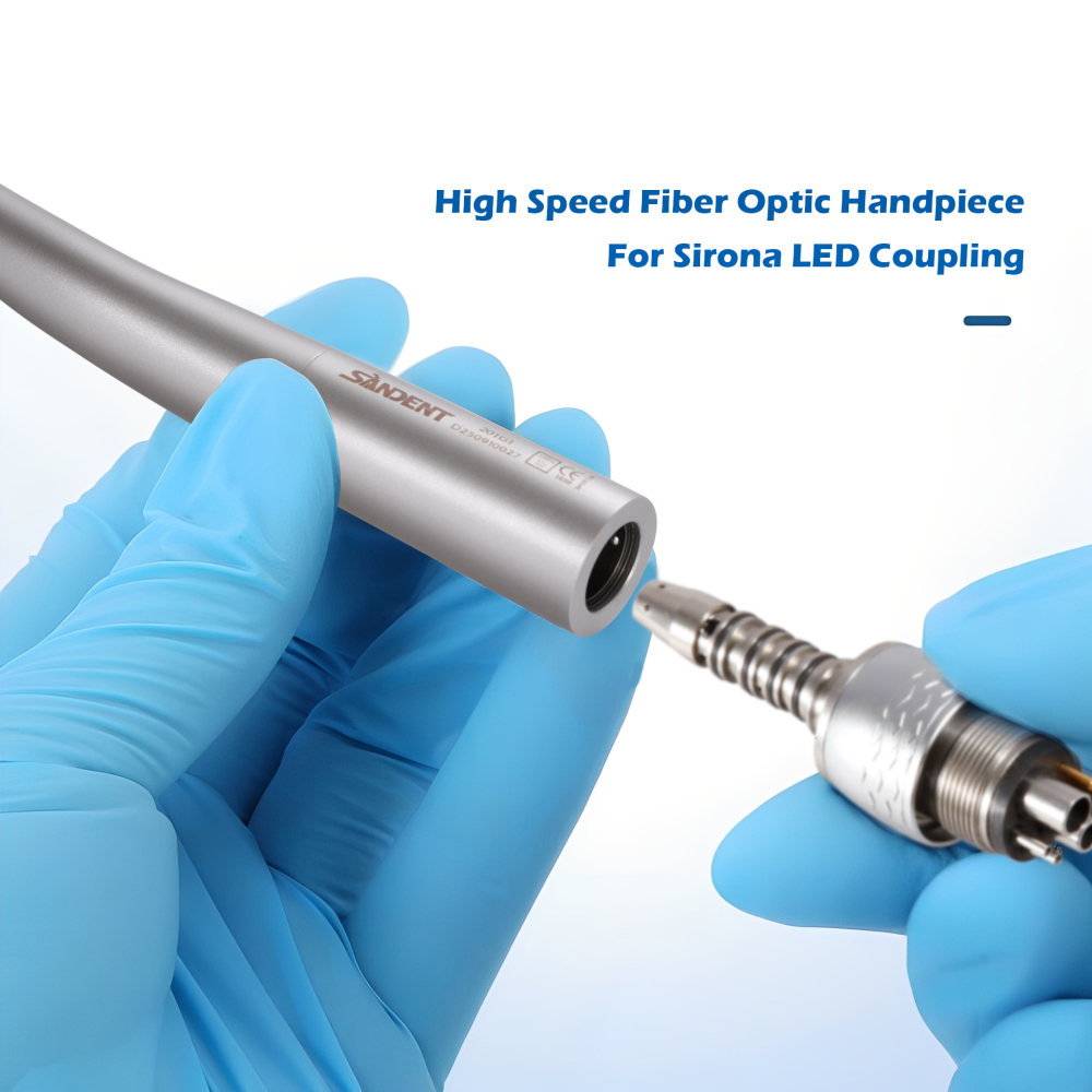 SANDENT Dental Fiber Optic High Speed Turbine Handpiece 4 spray Fit SIRONA Coupler