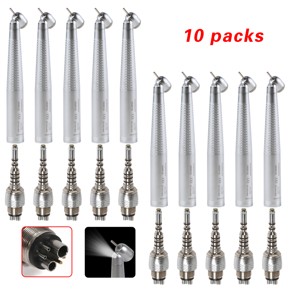COXO CX207-G Dental Fiber Optic 45 Degree Handpiece /6 Hole quick Coupler fit KAVo
