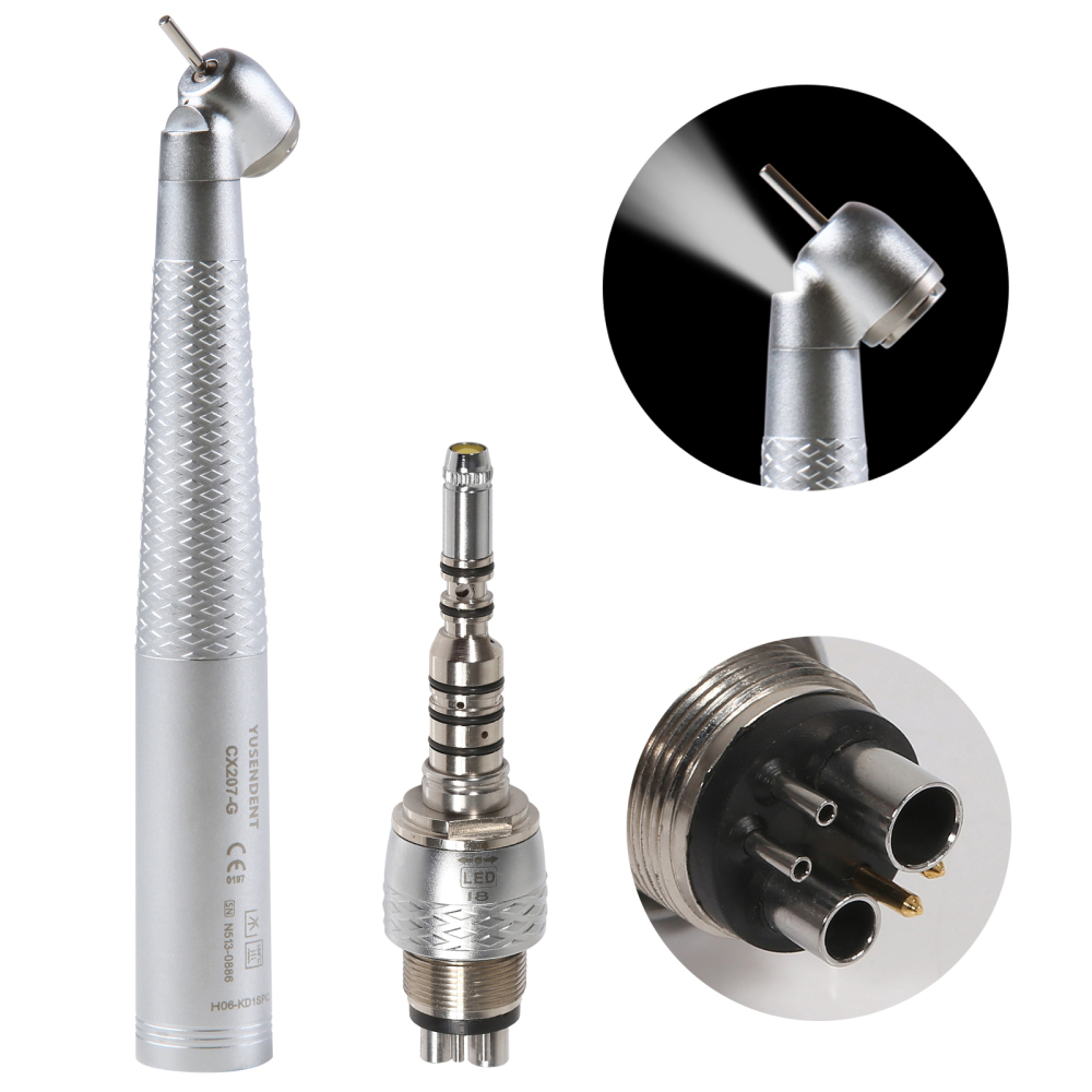 COXO CX207-G Dental Fiber Optic 45 Degree Handpiece /6 Hole quick Coupler fit KAVo