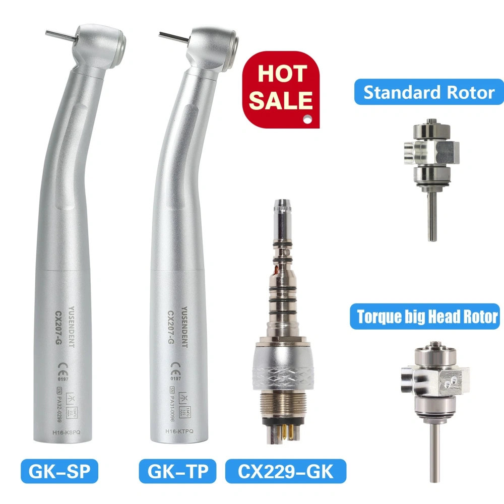 COXO Dental LED Fiber Optic High Speed Handpiece CX207-G Fit KaVo MULTIflex 6 Hole