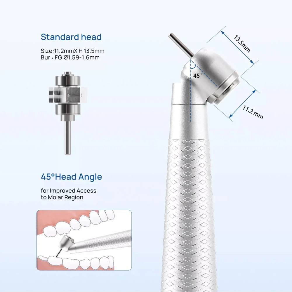 COXO CX207-G Dental Fiber Optic 45 Degree Handpiece /6 Hole quick Coupler fit KAVo