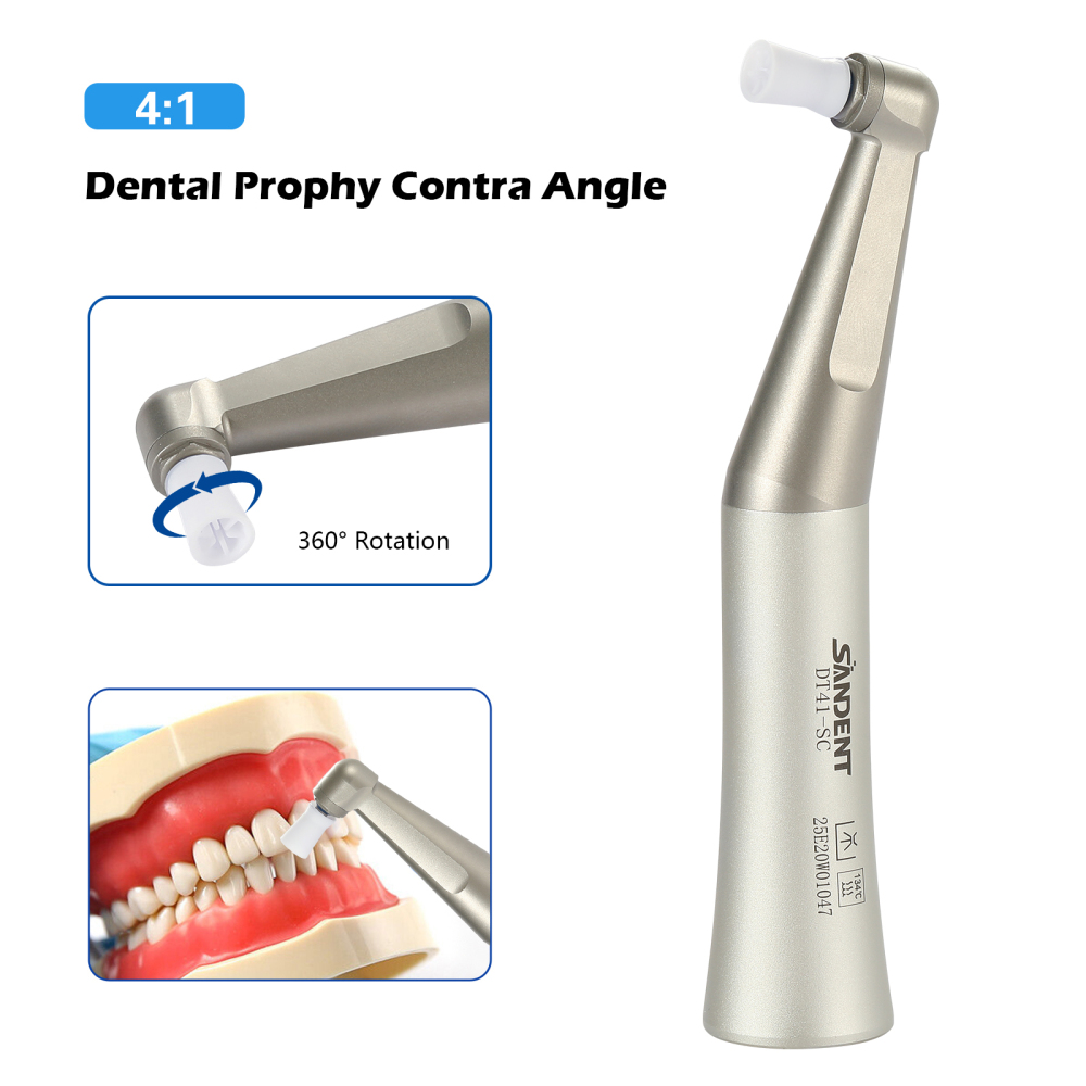 Dental 4:1 Low Speed Prophy Contra Angle Handpiece fit Screw-in & Snap-on cups