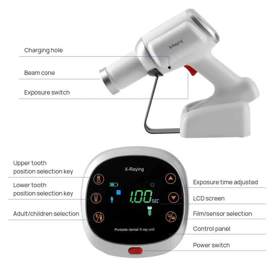 Dental X Ray Mobile Unit High Frequency Machine  / Digital Sensor Size S10 / S15 / S20