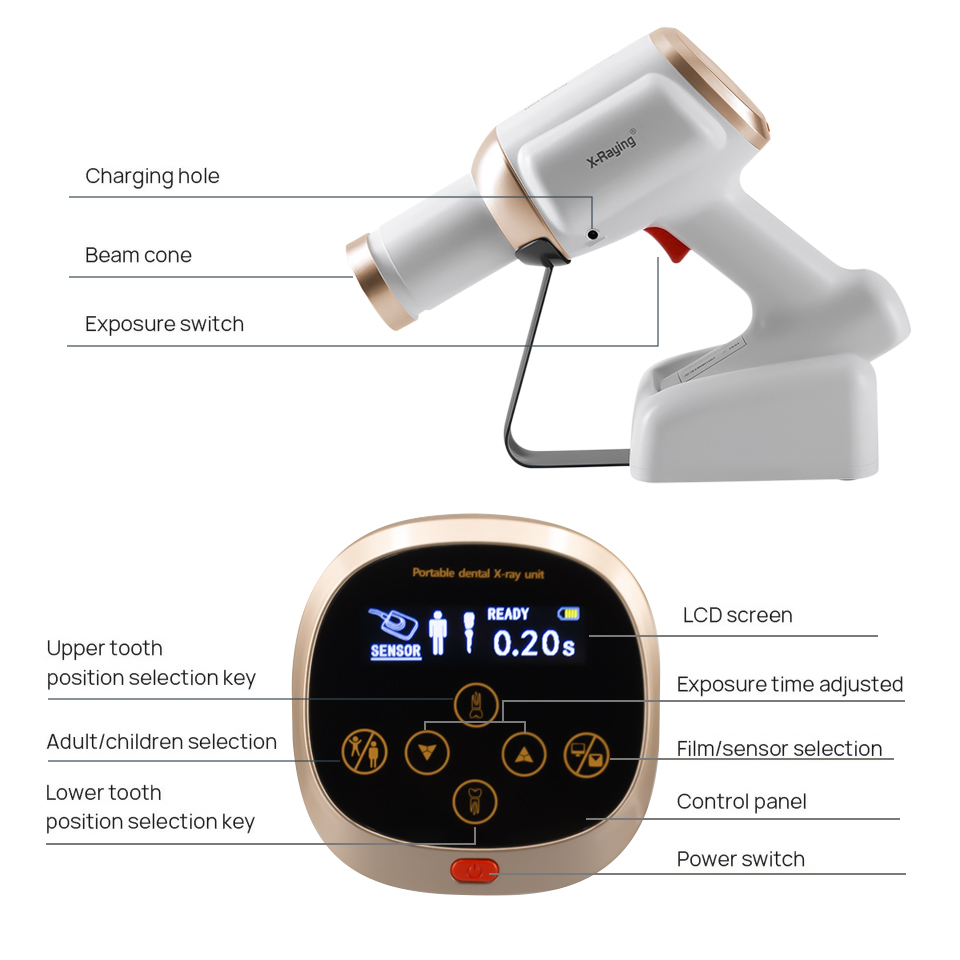 Dental X Ray Mobile Unit High Frequency Machine  / Digital Sensor Size S10 / S15 / S20