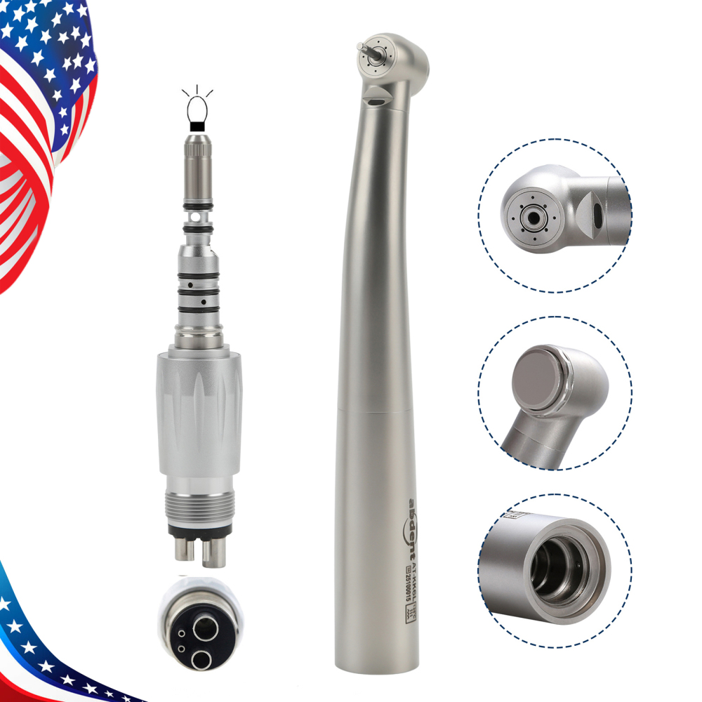 Abdent Dental LED Fiber Optic Handpiece 4 Water Spray Fit kavo Coupler