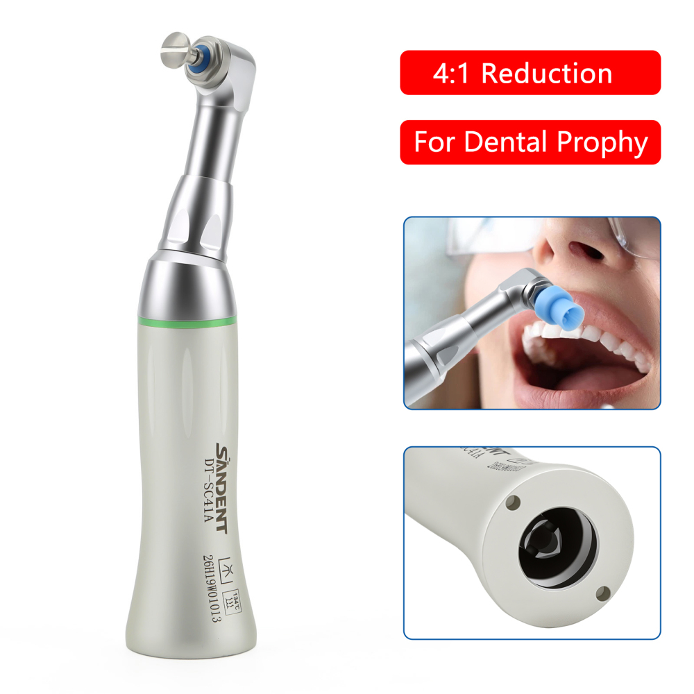 Dental 4:1 Low Speed Prophy Contra Angle Handpiece fit Screw-in & Snap-on cups