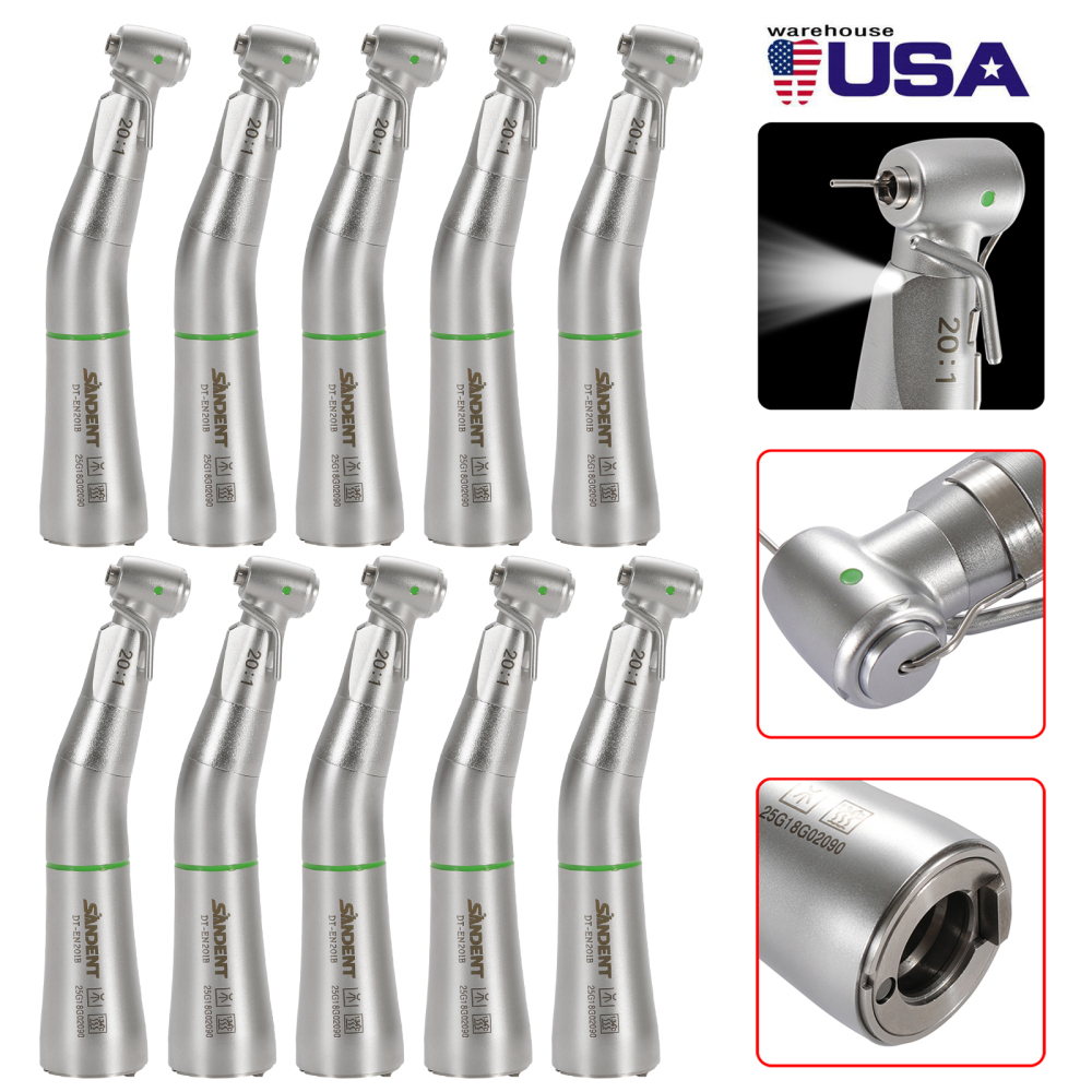 SANDENT Dental Implant Handpiece 20:1 Contra Angle Surgical Fiber Optic External WH type