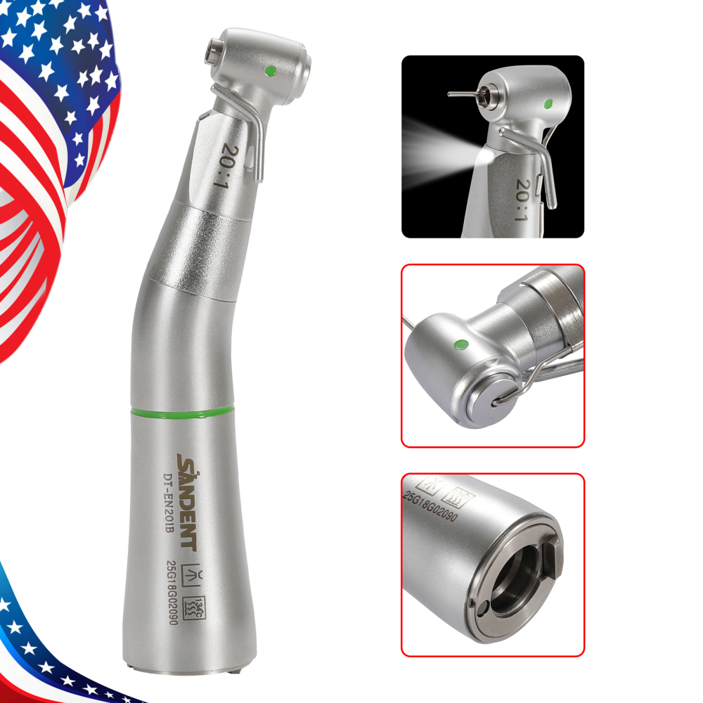 SANDENT Dental Implant Handpiece 20:1 Contra Angle Surgical Fiber Optic External WH type