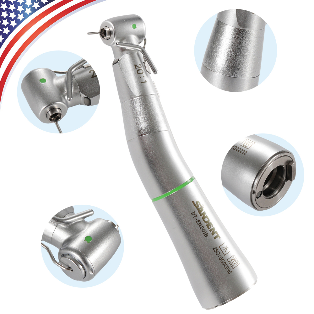 SANDENT Dental Implant Handpiece 20:1 Contra Angle Surgical Fiber Optic External WH type