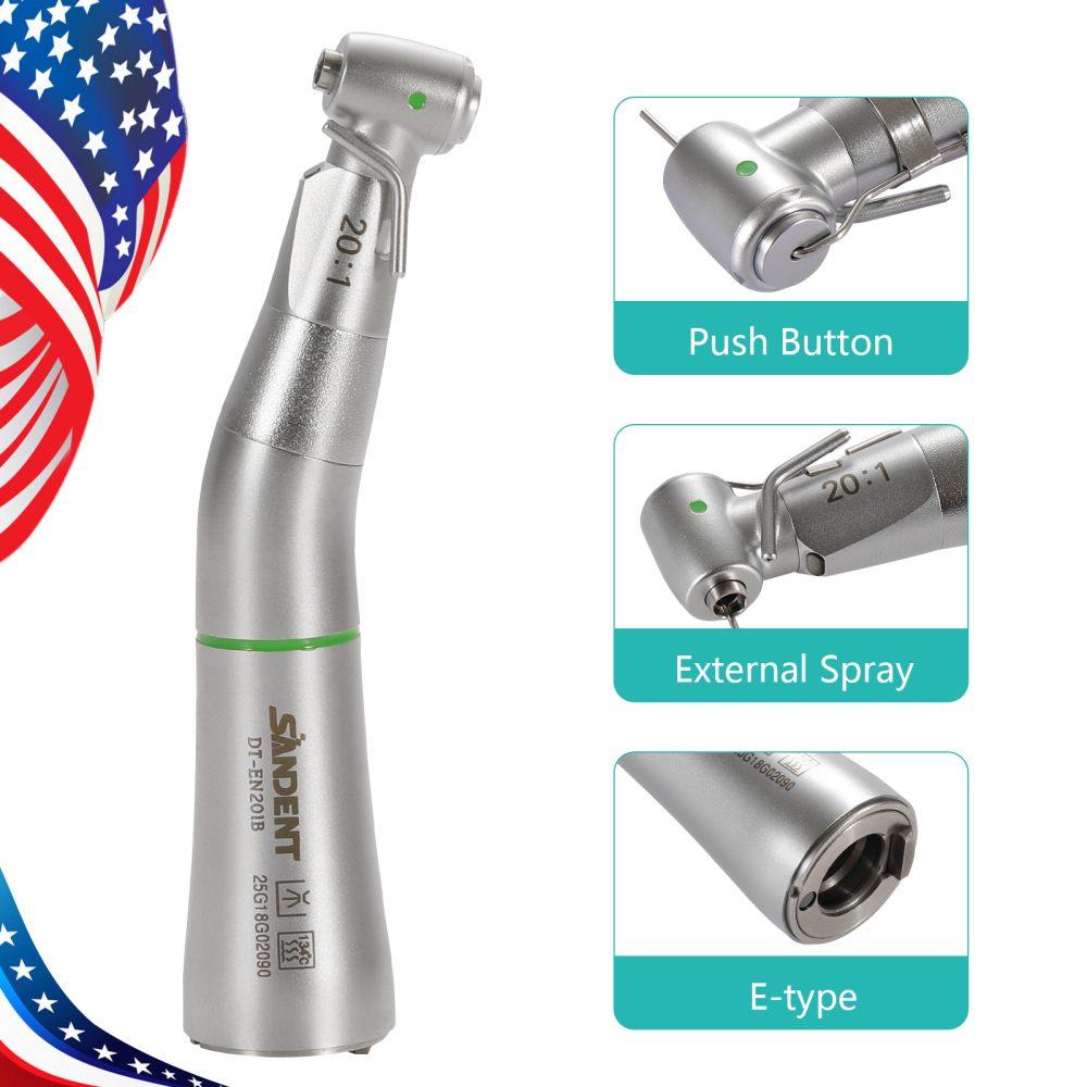 SANDENT Dental Implant Handpiece 20:1 Contra Angle Surgical Fiber Optic External WH type