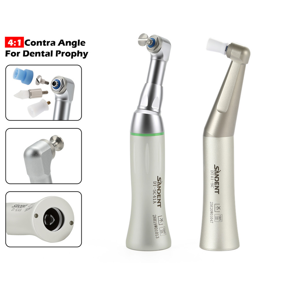 Dental 4:1 Low Speed Prophy Contra Angle Handpiece fit Screw-in & Snap-on cups
