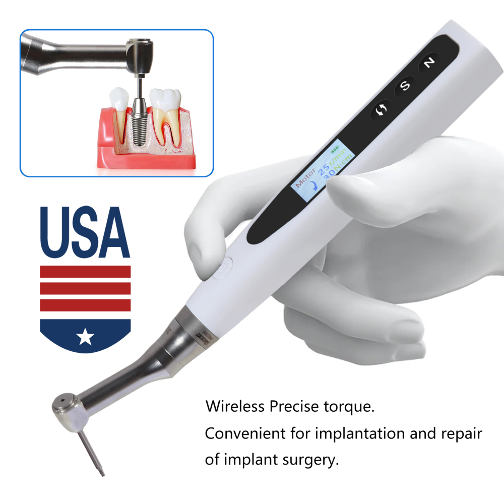 Dental 20:1 Wireless Universal Implant Torque Wrench Electric Driver Kit SANDENT Color screen