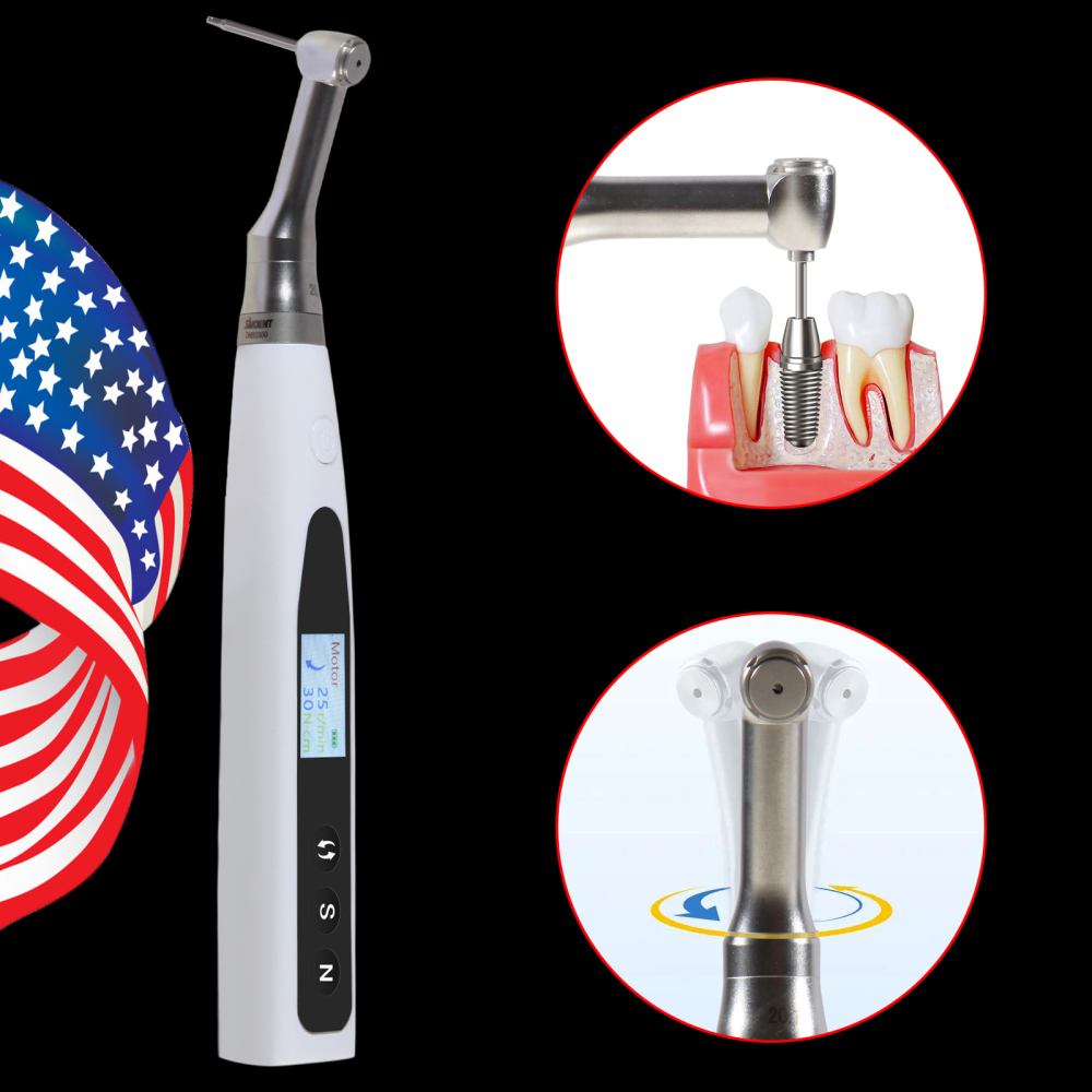 Dental 20:1 Wireless Universal Implant Torque Wrench Electric Driver Kit SANDENT Color screen
