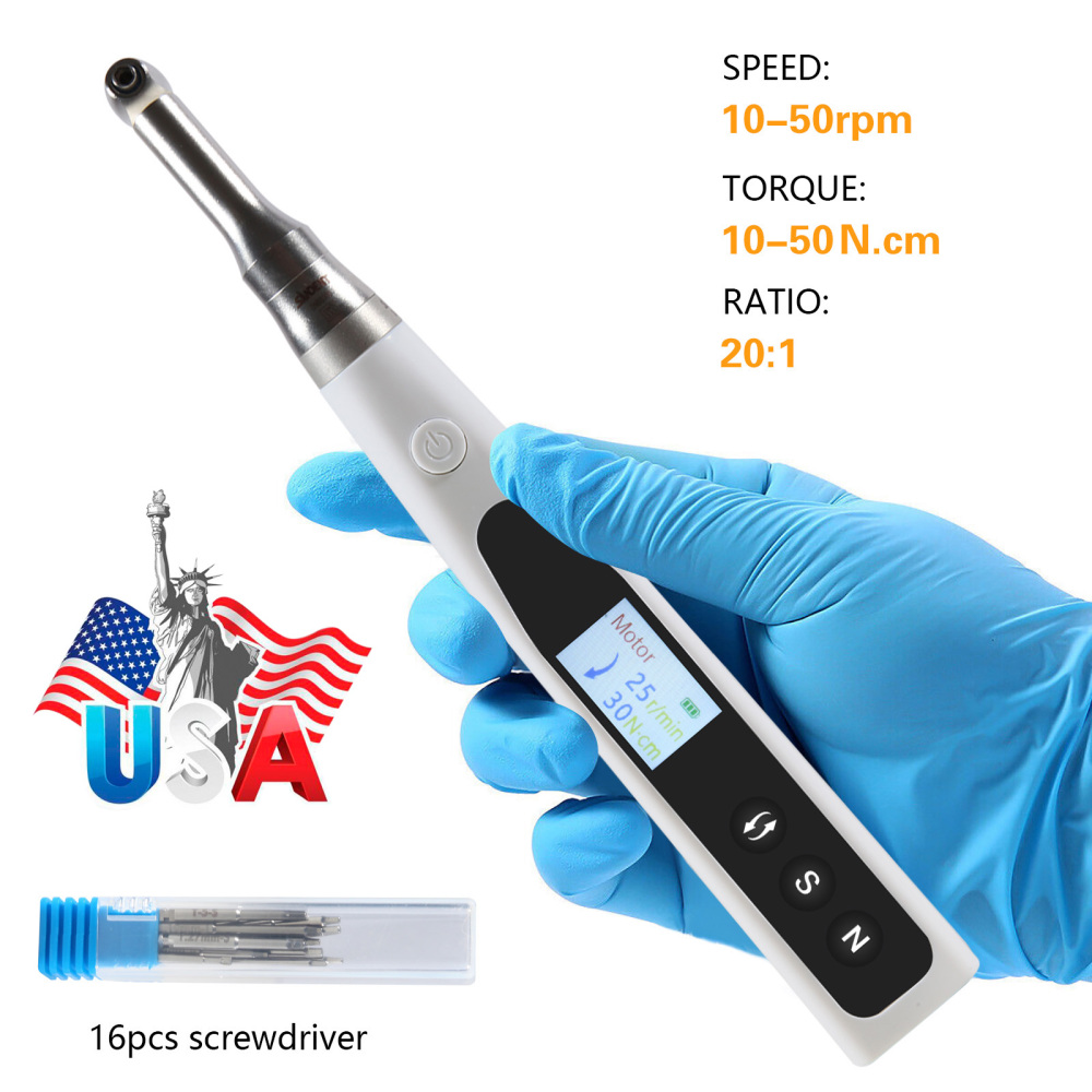 Dental 20:1 Wireless Universal Implant Torque Wrench Electric Driver Kit SANDENT Color screen