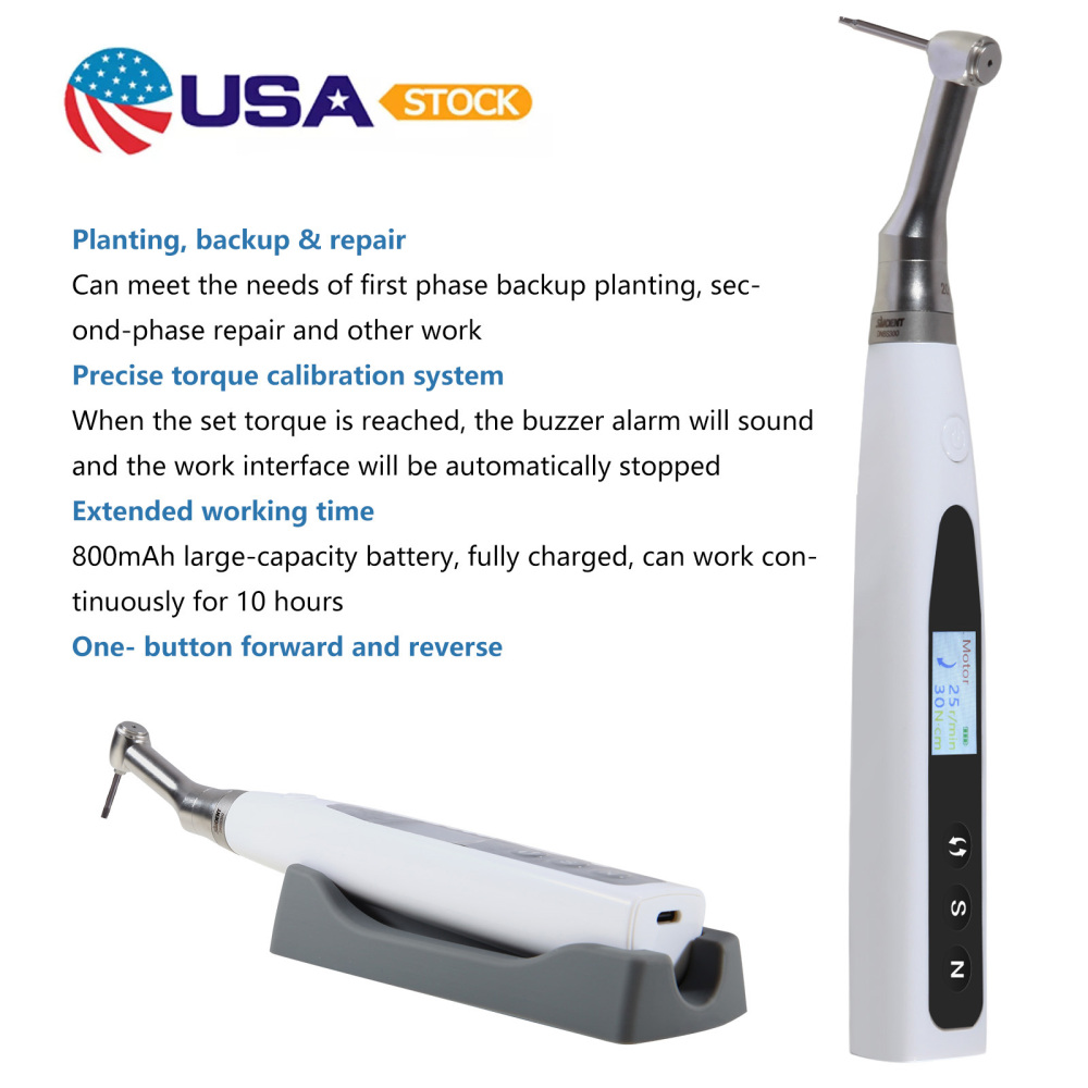 Dental 20:1 Wireless Universal Implant Torque Wrench Electric Driver Kit SANDENT Color screen