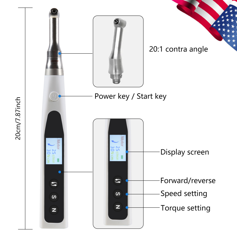 Dental 20:1 Wireless Universal Implant Torque Wrench Electric Driver Kit SANDENT Color screen