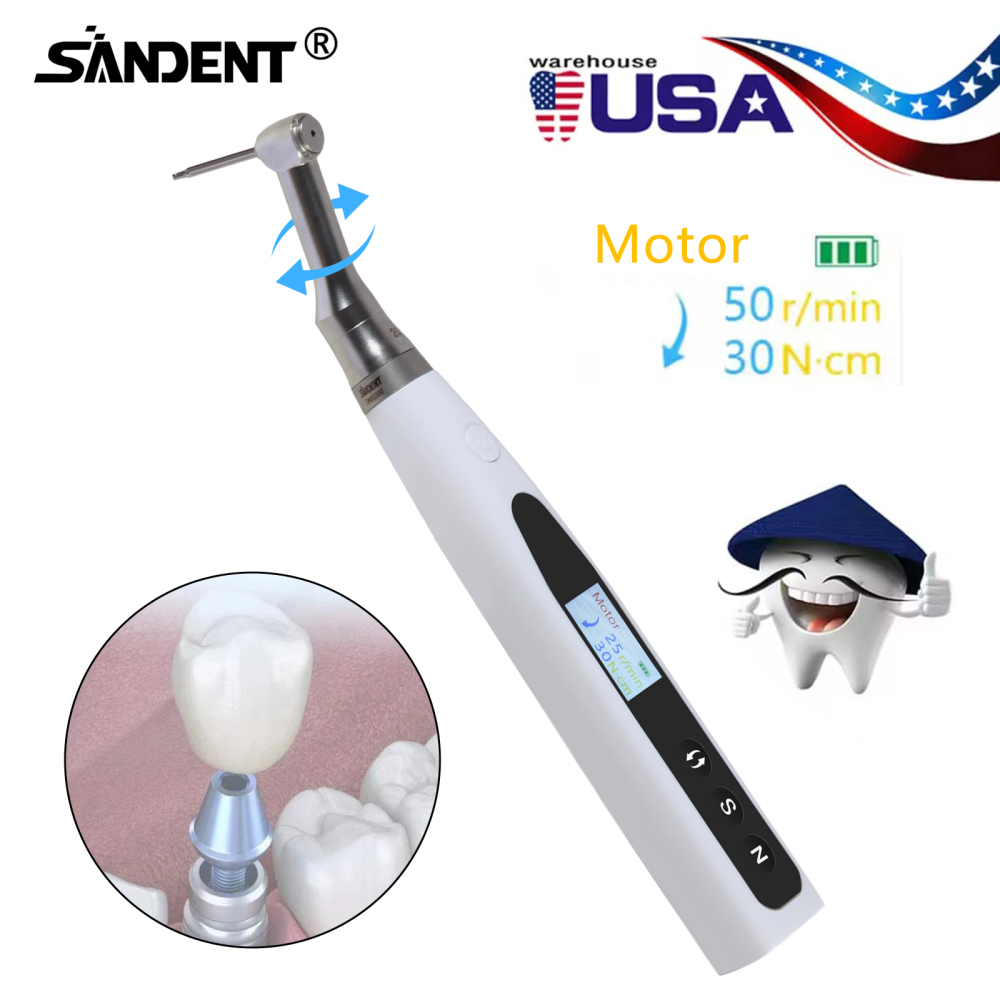 Dental 20:1 Wireless Universal Implant Torque Wrench Electric Driver Kit SANDENT Color screen