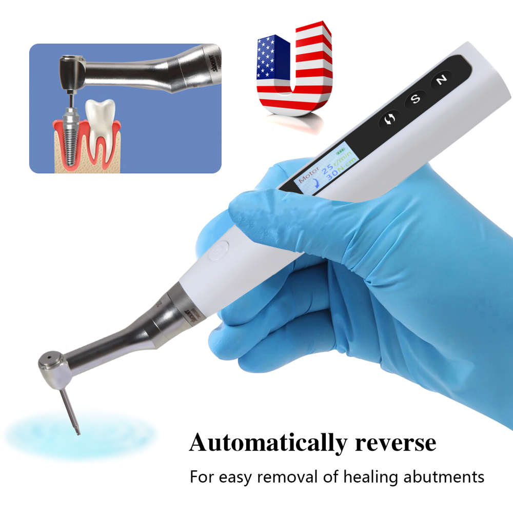 Dental 20:1 Wireless Universal Implant Torque Wrench Electric Driver Kit SANDENT Color screen
