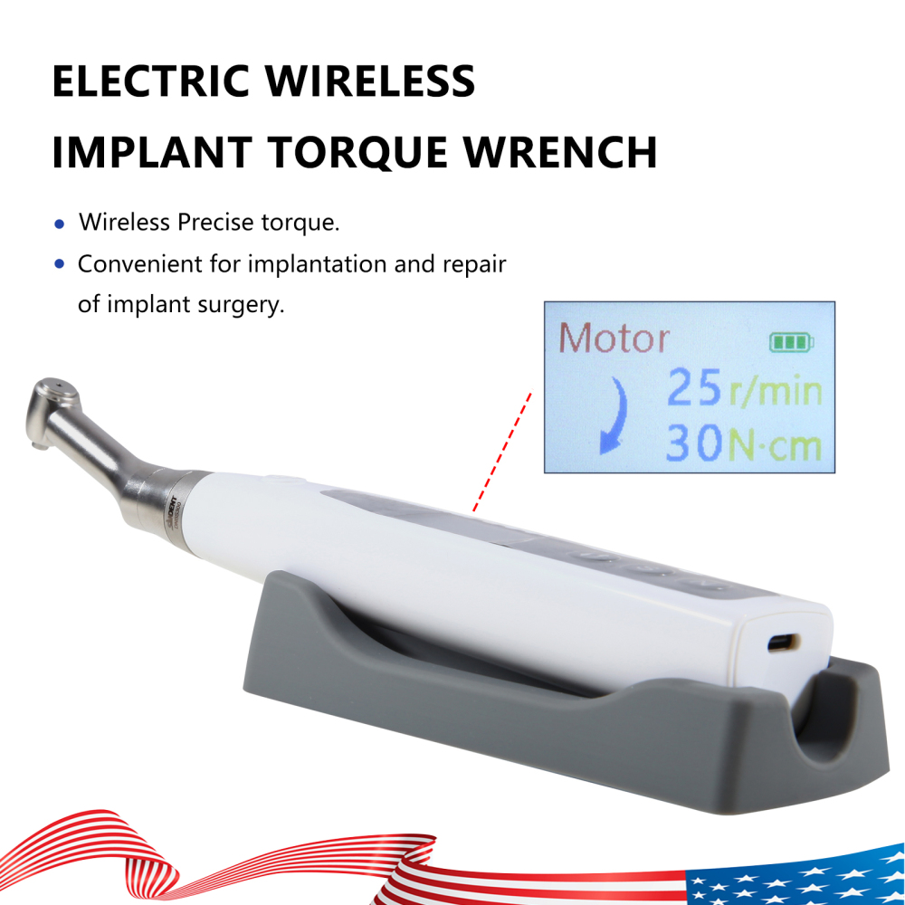 Dental 20:1 Wireless Universal Implant Torque Wrench Electric Driver Kit SANDENT Color screen