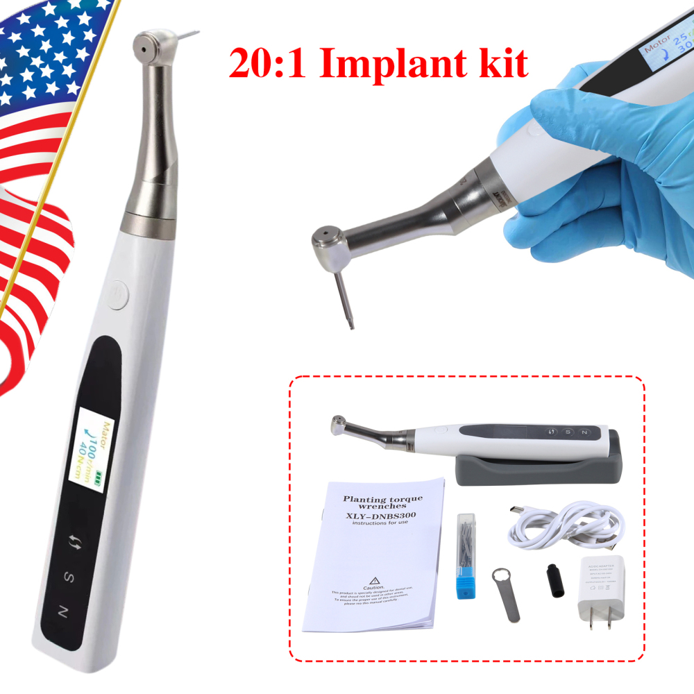Dental 20:1 Wireless Universal Implant Torque Wrench Electric Driver Kit SANDENT Color screen
