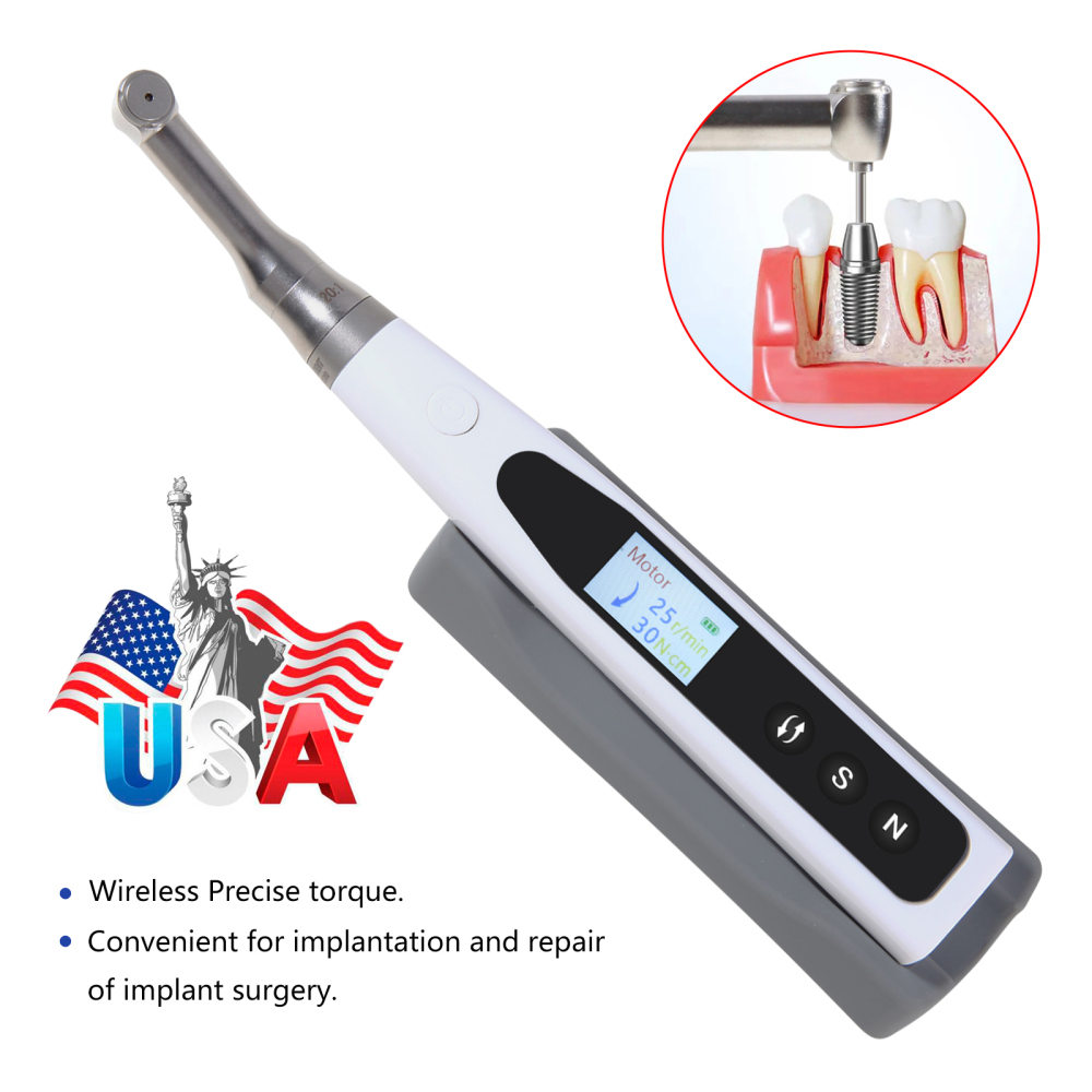 Dental 20:1 Wireless Universal Implant Torque Wrench Electric Driver Kit SANDENT Color screen