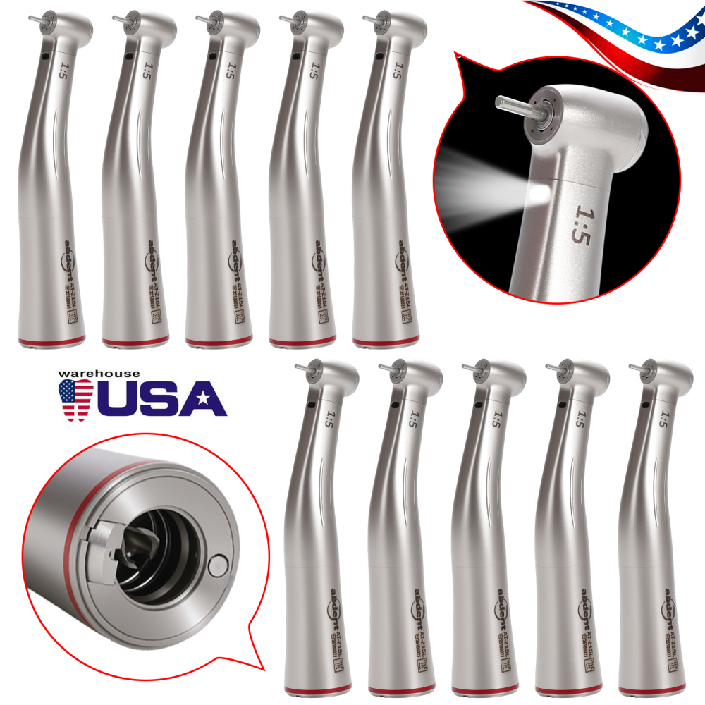 abdent brand Dental 1:5 Increasing LED Fiber Optic Electric Contra Angle Handpiece