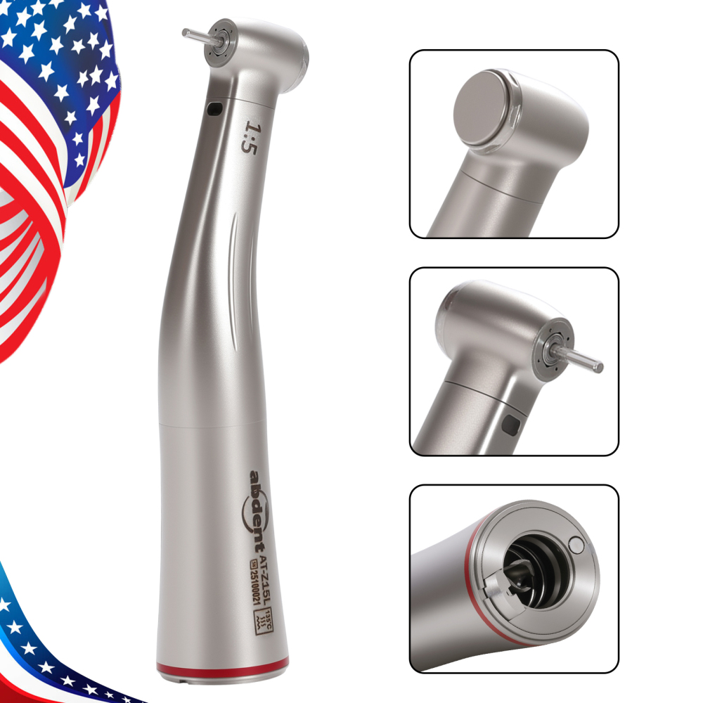 abdent brand Dental 1:5 Increasing LED Fiber Optic Electric Contra Angle Handpiece