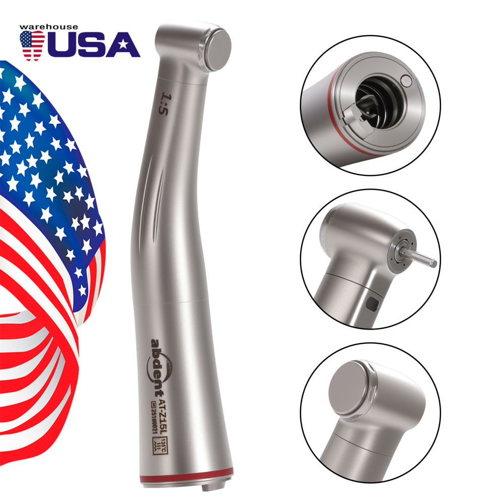 abdent brand Dental 1:5 Increasing LED Fiber Optic Electric Contra Angle Handpiece