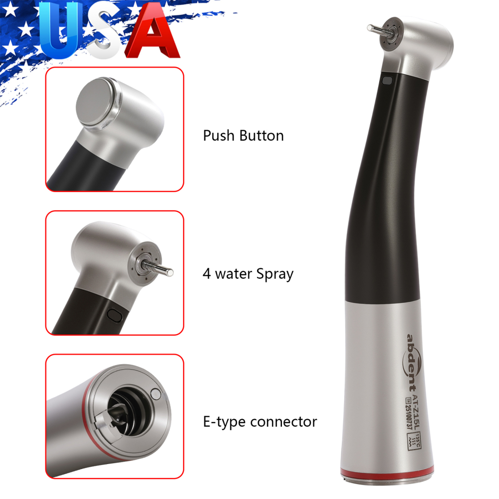 Dental 1:5 LED Fiber Optic Contra Angle Increasing Handpiece AT Fit Electric Motor