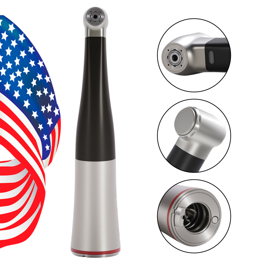 Dental 1:5 LED Fiber Optic Contra Angle Increasing Handpiece AT Fit Electric Motor