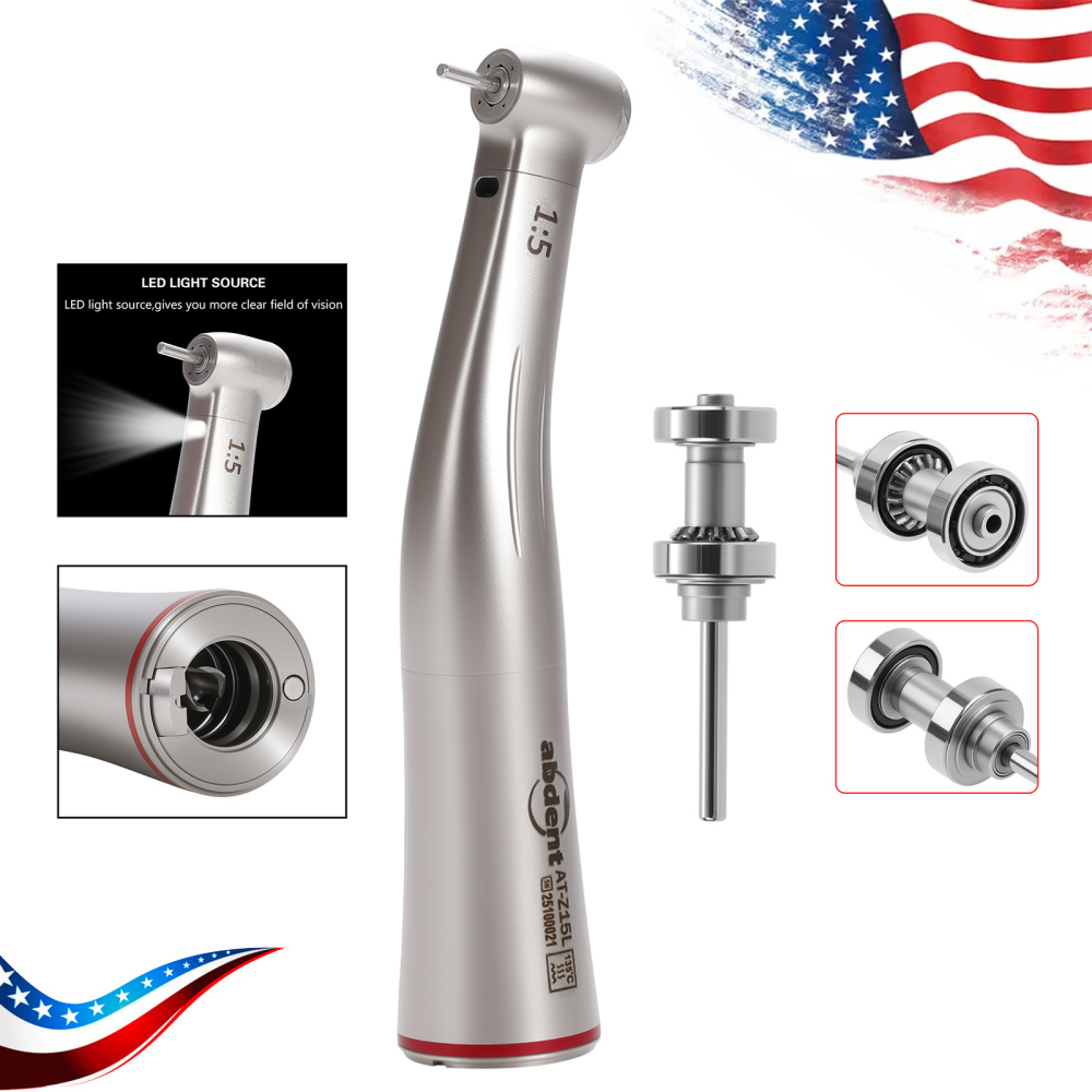 abdent brand Dental 1:5 Increasing LED Fiber Optic Electric Contra Angle Handpiece