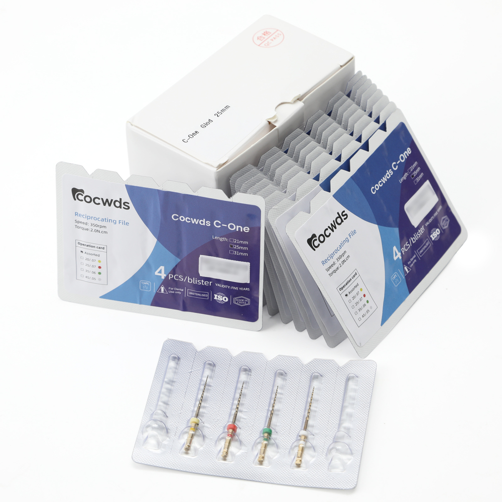 4pcs Dental Reciprocating Endodontic Root Canal Niti Gold Endo Rotary Files 25mm